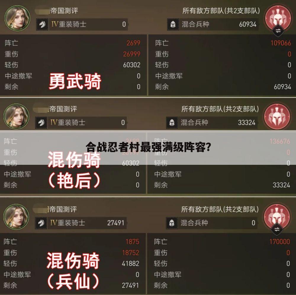 合战忍者村最强满级阵容?